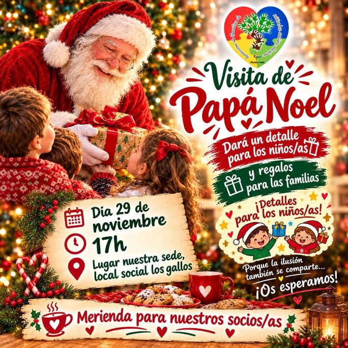 Cartel de la visita de Papá Noel de Autismo Chiclana